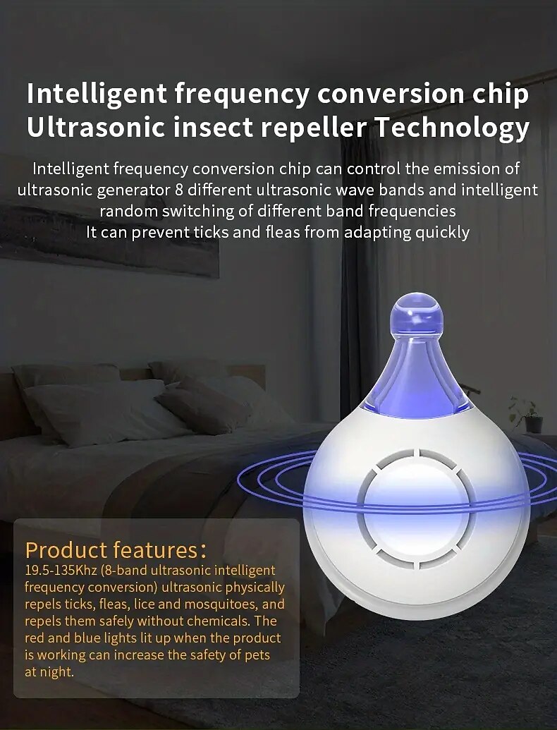 2025年 USB充電式インテリジェント虫除け - ポータブル屋外超音波蚊とペットのバグ忌避装置  コレクション – $15.99 –P6