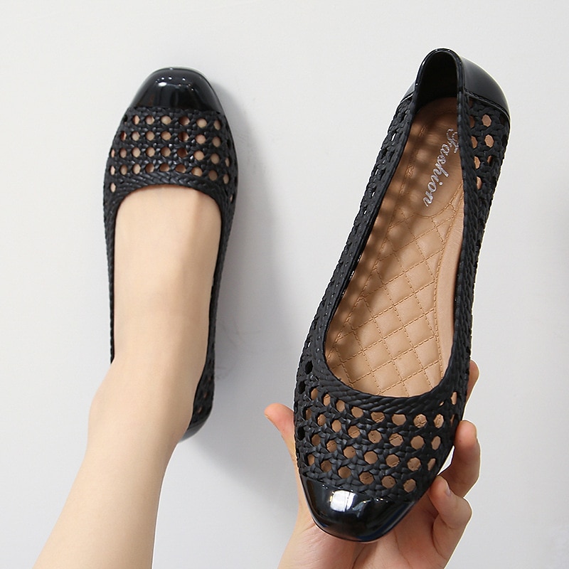 Zapatos planos azul marino calados sin cordones para mujer: zapatos ligeros y transpirables con plantilla acolchada para uso informal de verano y paseos por la playa. 2026 - $14.99 –P7