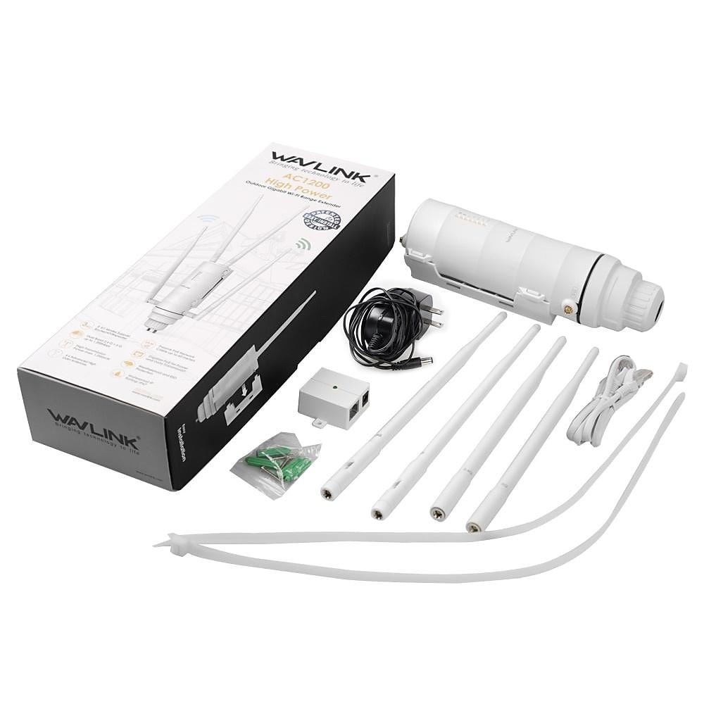 wavlink dernière technologie 1200mbps haute puissance antennes 4x7dbi double bande 2.4ghz &amp; 5ghz gigabit ethernet routeur wifi sans fil extérieur résistant aux intempéries/répéteur ap blanc de 2025 ? $155.99 –P3