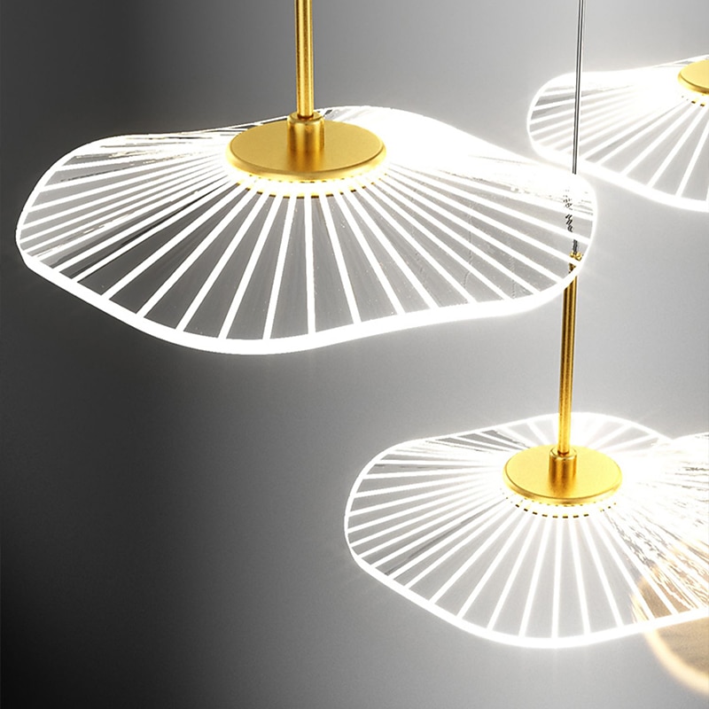 lampada a sospensione a soffitto 3/4/5/6 testa moderna creativa foglia di loto ufficio reception lampadario luce lusso bar reception tavolo da pranzo illuminazione 110-240v del 2025 a $257.89 –P7