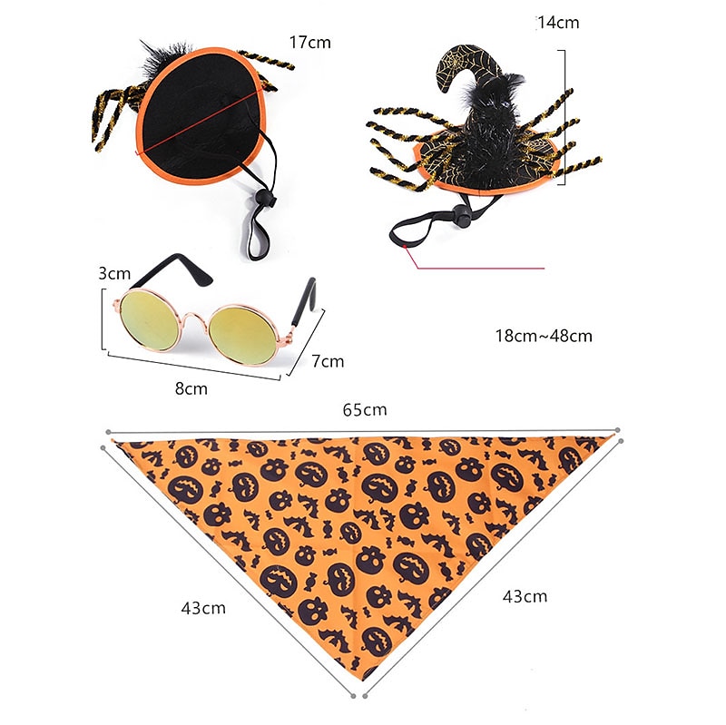 Perros Gatos Bandanas y Sombreros Gafas de Sol Sombrero de bandana de cumpleaños de perro Traje de Halloween Cosplay Gracioso Invierno Suave Lavable Cómodo Víspera de Todos los Santos Exterior 2025 - $23.99 –P2
