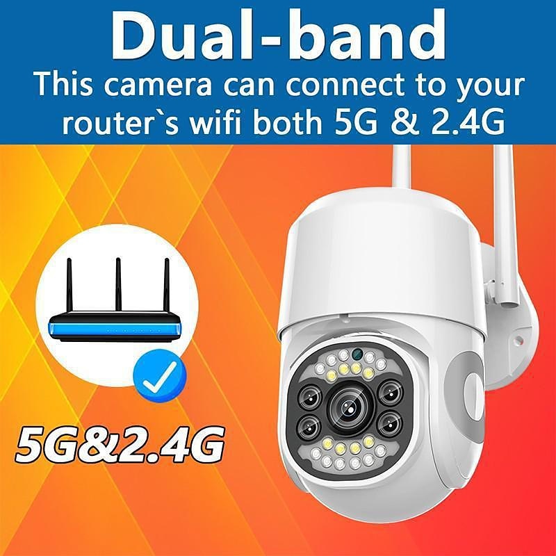 Five Lens HD 1080P/720P Wireless Speed Dome PTZ WiFi IP Camera Two-way Intercom Full Color Night Vision Motion Detection 5G Dual-band IP66 Waterproof Indoor and Outdoor Surveillance Camera 2025 - $68.99 –P5