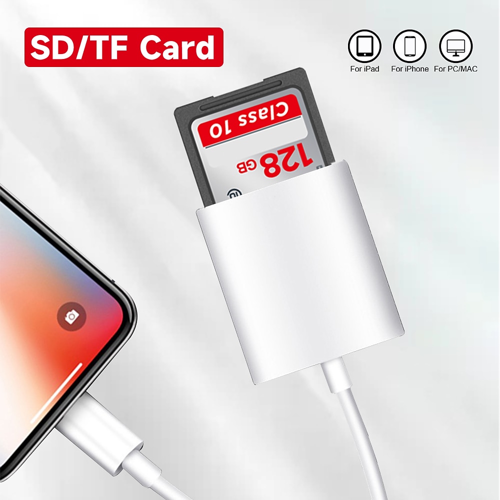 Dual Sd Card Reader Supports SD and TF Card Trail Portable Micro Sd Card Reader No Application Required for Camera iPhone iPad 2025 - $11.99 –P7