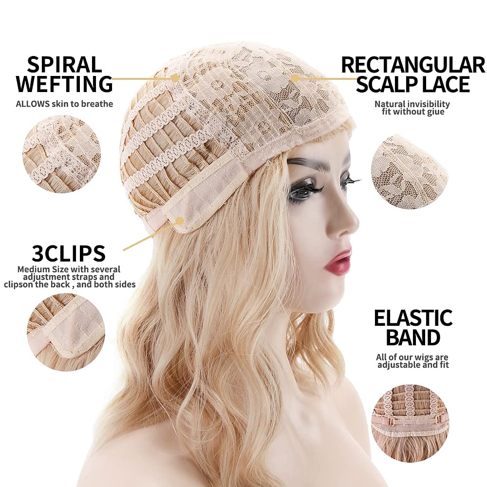 Roze Pruik met Luchtpony 12 Inch Korte Pastel Krullende Golvende Hittebestendige Synthetische Vrouwen Bob Pruik Cosplay Feest Schouderlengte Pruiken voor Meisjes Dagelijks Gebruik Natuurlijke 2026 - $17.49 –P8