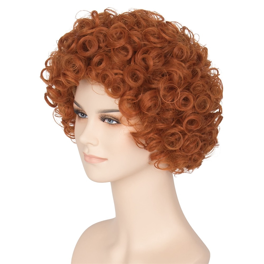 Perucă scurtă creț roșie-portocalie perucă de carnaval perucă de cosplay peruci de Halloween 2026 - $17.49 –P7