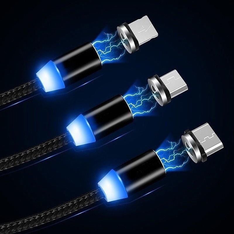 2025年 マルチ充電ケーブル 3.3フィート 6.6フィート USBAからLightning/マイクロ/USBC 2 A 充電ケーブル 急速充電 ナイロン編組 耐久 3 in 1 用途 マックブック iPad サムスン 携帯電話アクセサリー  コレクション – $6.99 –P2