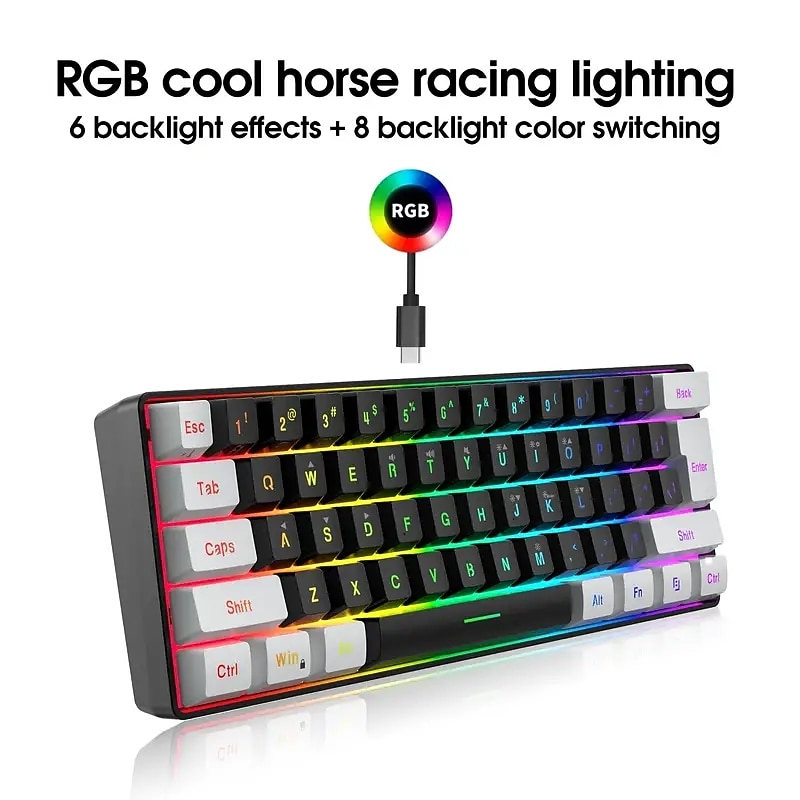 2025年 有線ゲーミングキーボード小型 rgb バックライト付き膜ゲーミングキーボード超コンパクトミニ防水キーボード pc コンピュータゲーマー  コレクション – $39.99 –P9