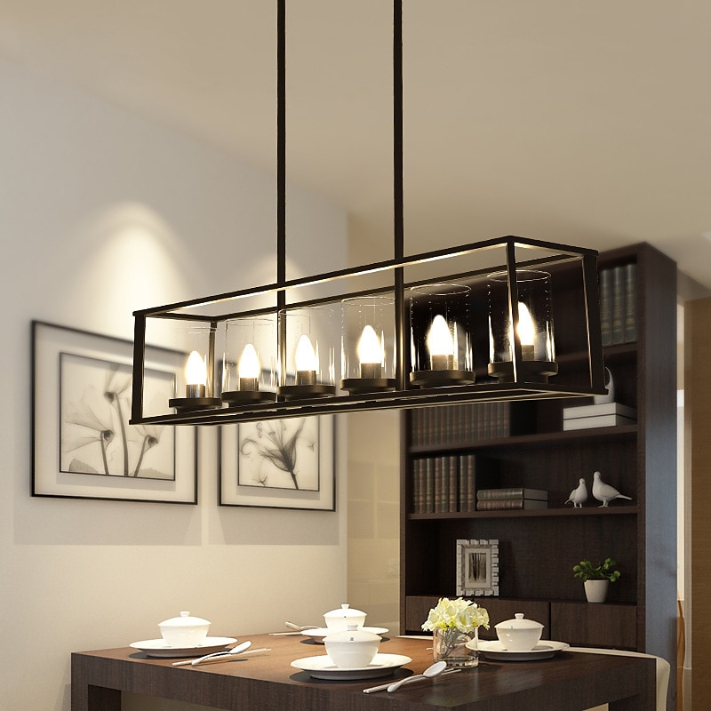 ثريا مستطيلة للمزرعة بتصميم بطانة 5-Light لتركيبات إضاءة غرفة الطعام فوق الطاولة Verona 5-Light تركيبات إضاءة ثريا خطية حديثة أضواء جزيرة لإضاءة المطبخ 110-265 فولت 2025 - $326.69 –P1