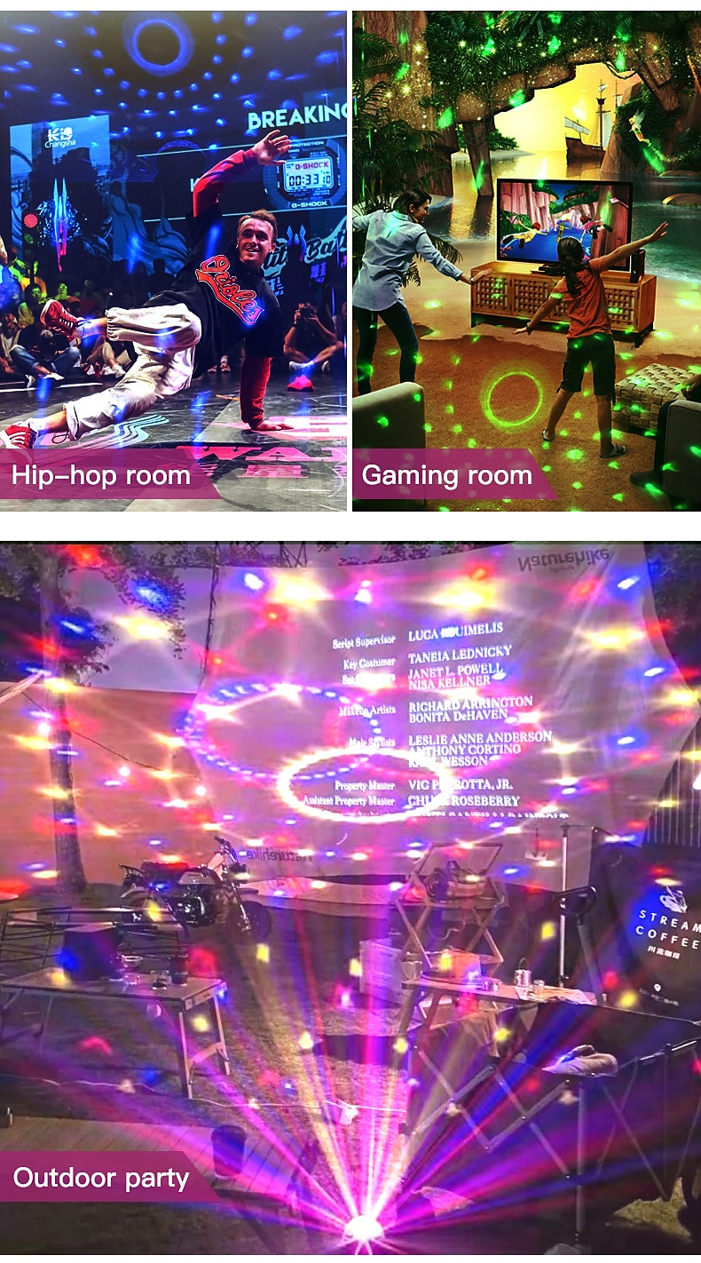 Colorful LED Smart Light Magic Ball Lamp Projector Atmosphere Lamp Bluetooth Sound Ball Lamp Dormitory Singing Flash Lamp Room Atmosphere Lamp 2025 - $11.99 –P17