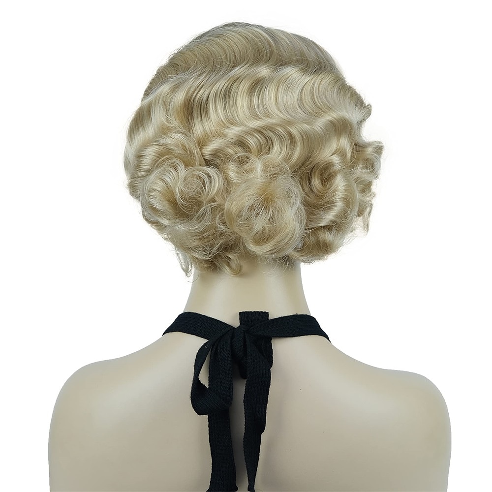 Parrucca Vintage Festa Cosplay Leggera Butterscotch Capelli Corti Ondulati Flapper Accessorio Parrucca Halloween del 2025 a $19.49 –P4