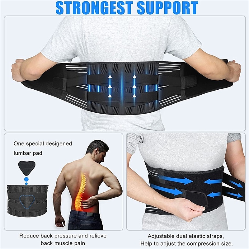 Double Pull Back Lumbar Support Belt Waist Orthopedic Brace Men Women Corset Spine Decompression Waist Trainer Pain Relief 2025 - $41.99 –P5