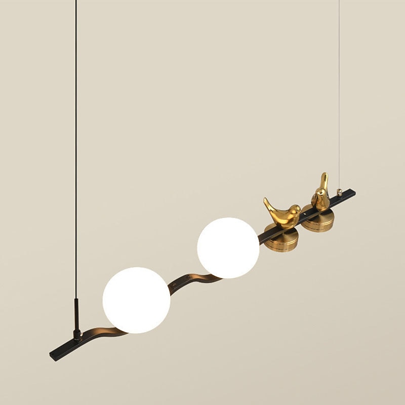 led taklampa 4 huvuden kulformad glasskärm liner globle design modern nordisk vardagsrum matsal lampor inomhus dekoration tak hängande belysning 110-240v 2025 - $279.99 –P5