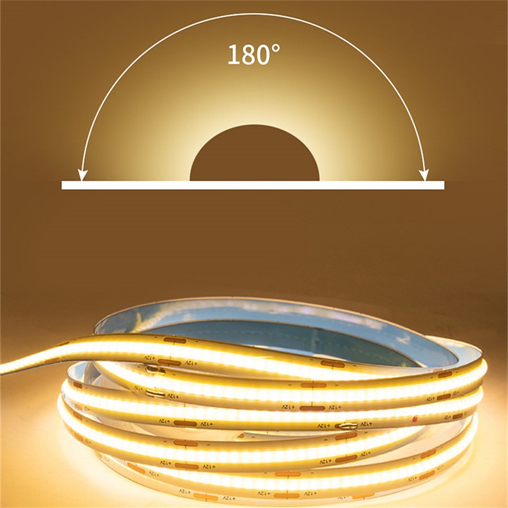 5M DC 12V LED COB Strip Light 8MM High Density Linear Lighting 320LEDs Flexible Tape Ribbon Lights Warm Natural White Decor RA90 2026 - $14.49 –P4