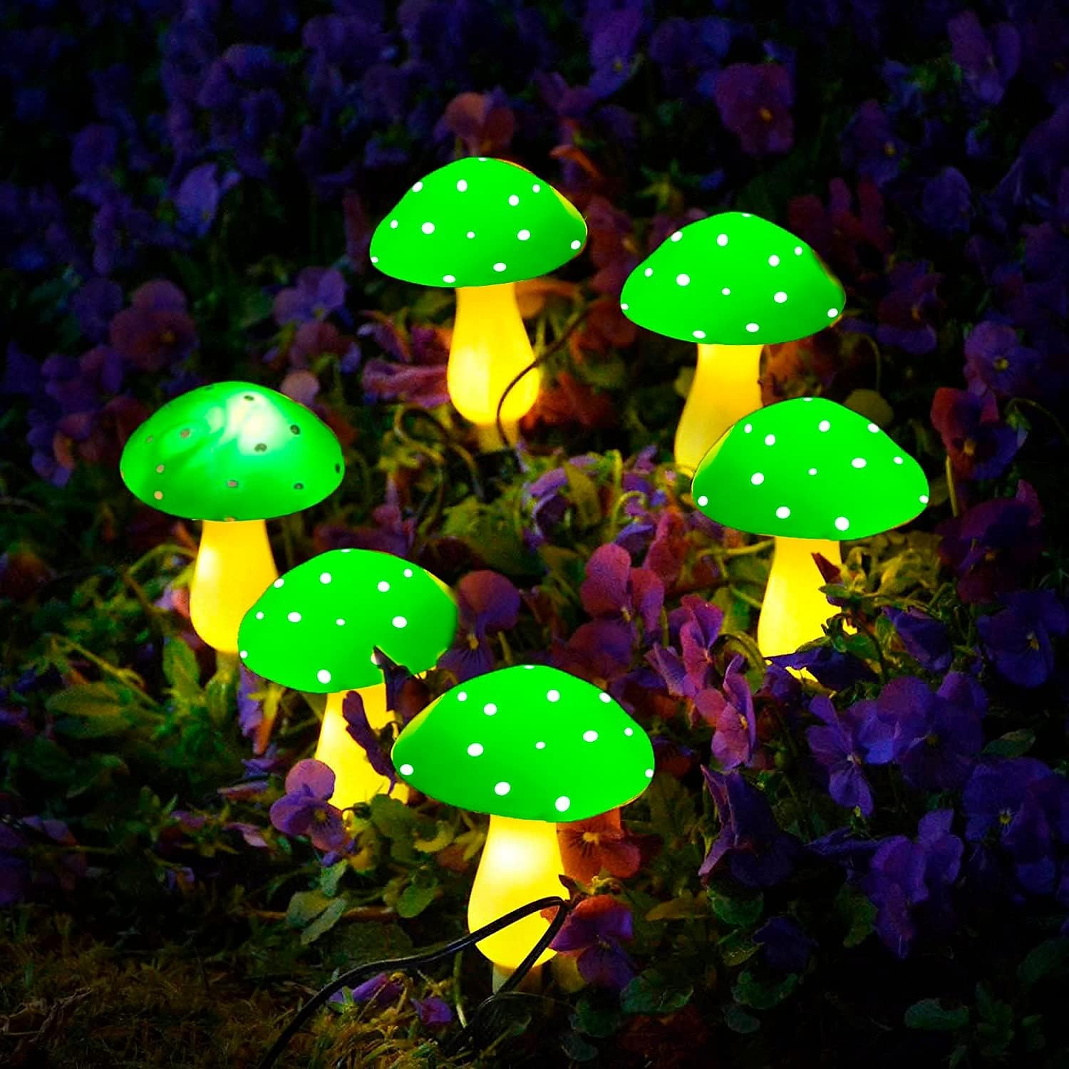 שמש חיצוני עמיד למים גן פטריות אורות 6led 8 מצבי תאורה גן דשא חצר וילה שביל פטיו נוף חג קישוט אור 2025 - $30.99 –P4
