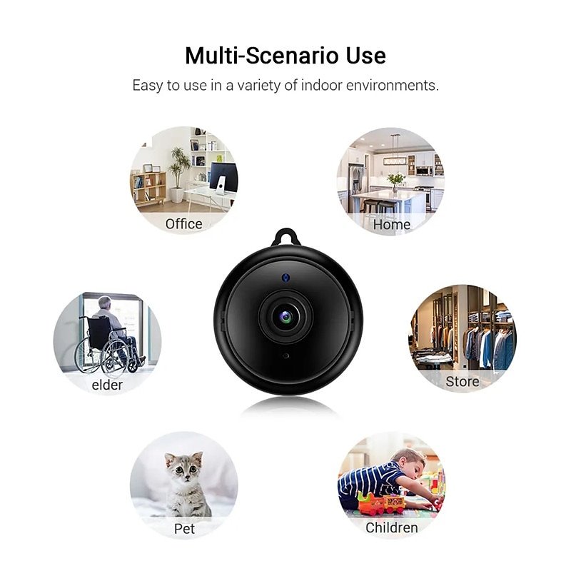 Mini Wireless Camera, HD Indoor Surveillance Monitor, Motion Detection, Night Vision, Wi-Fi Smart Camcorder, Video Recording & Remote Monitoring for Home Security 2025 - $18.99 –P12
