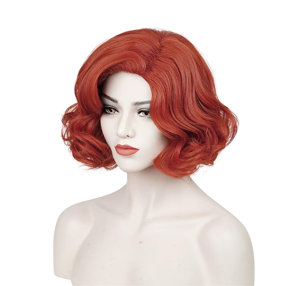Kort kobberrød parykk kvinner 1920-talls 20s 30s krøllete syntetisk kastanjefarge bob vintage parykk karneval cosplay kostymeparykk Halloween-parykker 2025 - $17.99 –P3