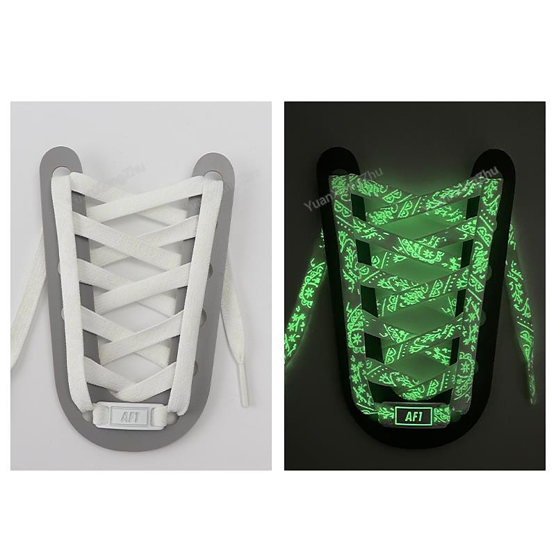 Cordones con estampados que brillan en la oscuridad para las Air Force 1: cordones planos luminosos para Halloween, Navidad, fiestas y personalización de ropa urbana. 2025 - €6.99 –P9