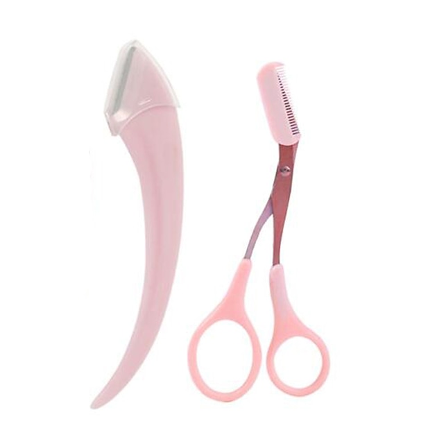 1 conjunto de faca para aparar sobrancelha navalha de rosto para mulheres tesoura de sobrancelha profissional com pente aparador de sobrancelha raspador accesso de 2025 por $9.49 –P5