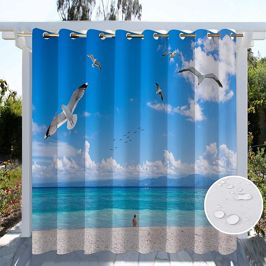 vanntette innendørs utendørs gardiner solsikker for bryllup uteplass tykke privatliv grommet gardiner for bryllup soverom, stue, veranda, pergola, cabana 2025 - $34.99 –P10