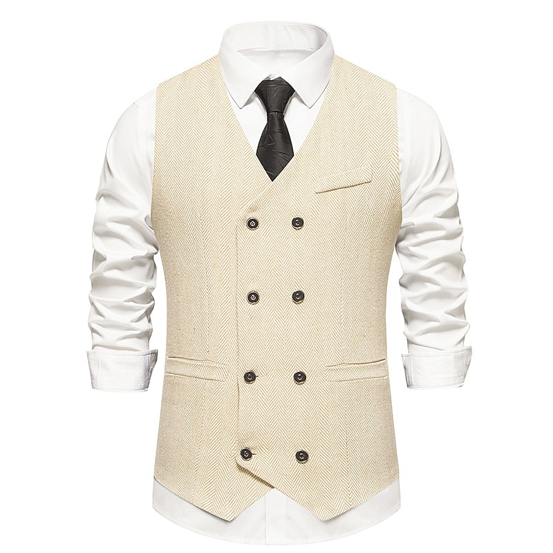 Vintage Anni 1920 Gilet Il grande Gatsby Gentiluomo Testimoni dello Sposo Slim Fit Costume Per uomo Mascherata Matrimonio Ospite di nozze Evento / Festa Adulti Gilet del 2026 a $30.99 –P8