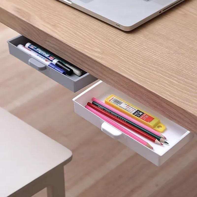 Schreibtisch-Aufbewahrungsbox, unsichtbare Lade-Büro-Paste-Typ-Finishing-Box, Studenten-Schlafzimmer-Desktop-Kreativ-Schreibwaren-Box 2025 - $9.99 –P2