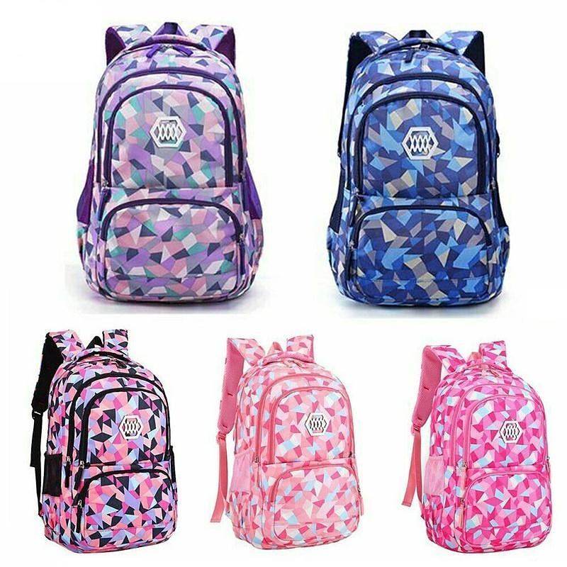 Skolryggsäck bokväska Flerfärgad för Student Pojkar Flickor Multifunktion Vattentålig Stor kapacitet Nylon Skolväska Ryggsäck Väska 21.5 tum 2025 - $23.99 –P2