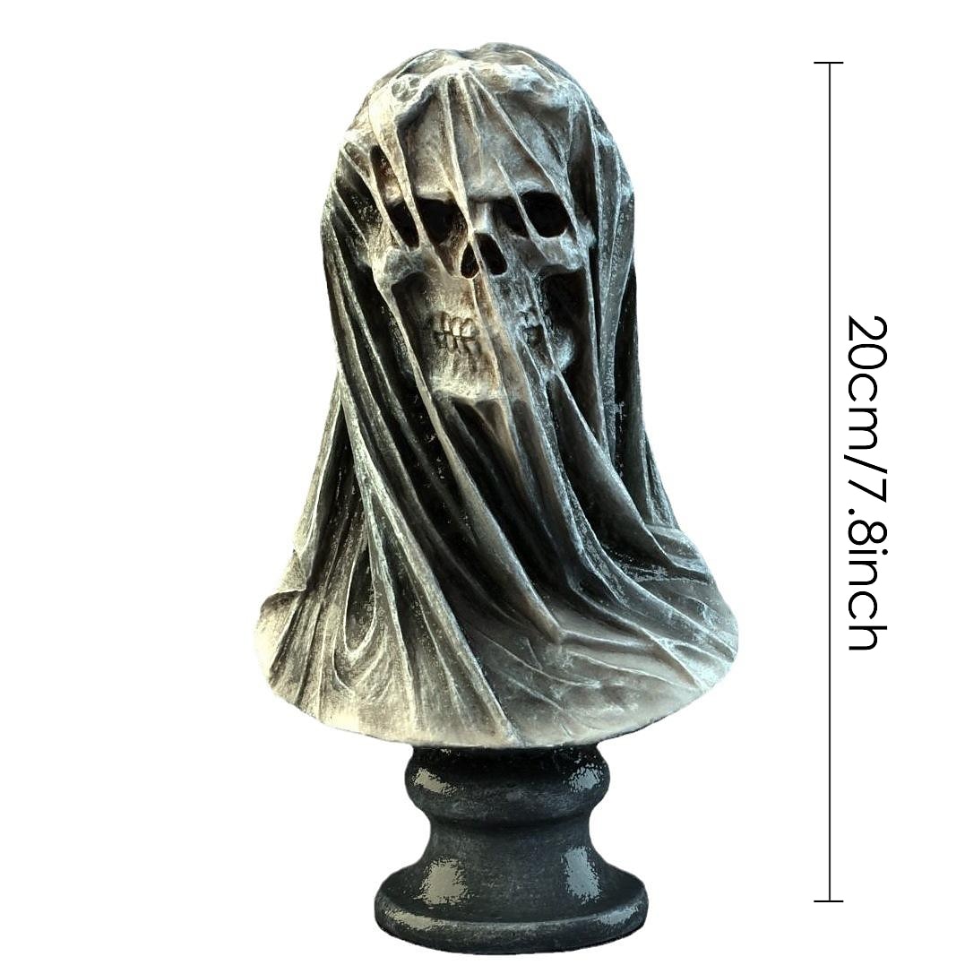 Halloween Veil Reaper Skull Home Decoration Interior Art Desktop Decoration Halloween Resin Crafts Halloween Skeleton Decoration 2025 - $26.99 –P2