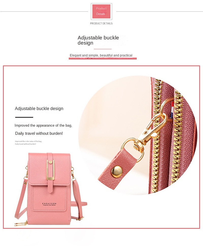 Touch Screen Mobile Phone Bag, Mini Flap Crossbody Bag, Fashion Faux Leather Purse, Vertical Wallet With Card Slots 2025 - $19.99 –P3
