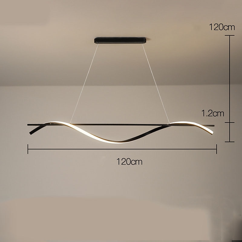 lampade a sospensione 100/120 cm lampada a sospensione a led tavolo da pranzo a 3 colori lampada a sospensione lampada a sospensione regolabile in altezza con telecomando lampadario in metallo isola del 2025 a $249.99 –P3