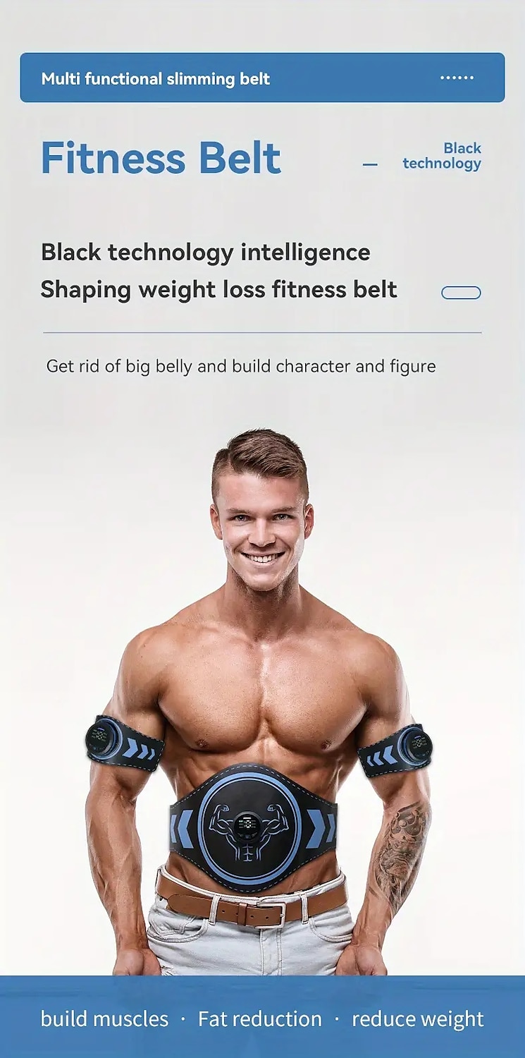 Abdominal Muscle Training Fitness Waist Belt For Fat Burning And Weight Loss Exercise Abdominal Trainer 2025 - $26.99 –P1