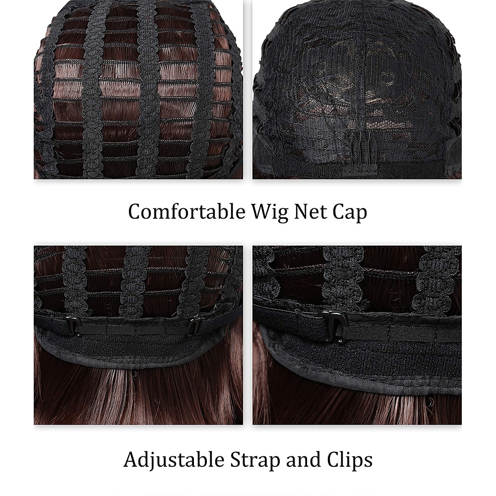 Parrucca Corta Nera Per Costume Halloween | Fibra Sintetica Termoresistente | Con Cuffia Regolabile - Foto 6