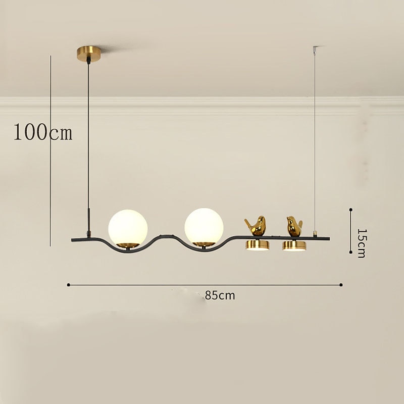 led taklampa 4 huvuden kulformad glasskärm liner globle design modern nordisk vardagsrum matsal lampor inomhus dekoration tak hängande belysning 110-240v 2025 - $279.99 –P4