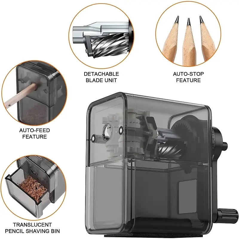 Manual Pencil Sharpener - Stronger Helical Blade for Fast Sharpening of Colored/Art Pencils - Perfect for Kids School Classroom Home & Artists 2025 - $13.99 –P7