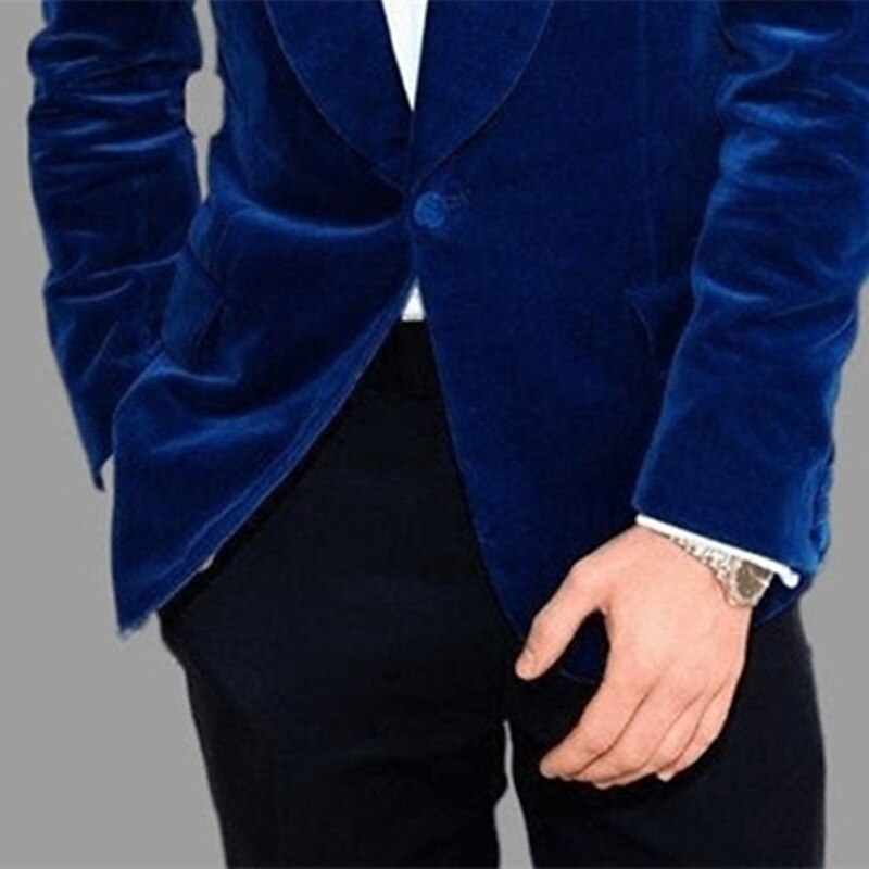 Herren Fashion Freizeit Samt Blazer Jacke Regulär Maßgeschneiderter Schnitt Einfarbig Einreiher Ein-Knopf Rot Royal Blau Grün Dunkelblau 2025 - $75.99 -P3