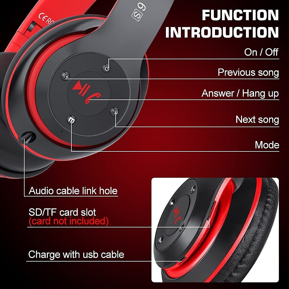 Беспроводные Bluetooth наушники Глубокий бас HIFI Наушники Портативные Складные наушники с микрофоном Поддержка SD-карты для Android/IOS 2025 - $20.99 –P5