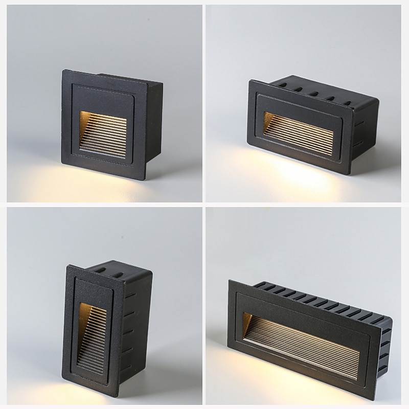 luci per gradini luci per scale a led per interni bianco caldo/bianco 3000k/6000k luci impermeabili ip65 per gradini, nero 110-240 v del 2025 a $16.49 –P9