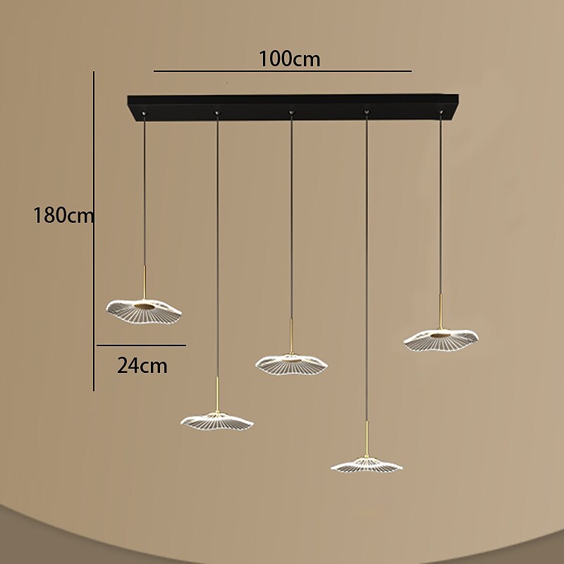 lampada a sospensione a soffitto 3/4/5/6 testa moderna creativa foglia di loto ufficio reception lampadario luce lusso bar reception tavolo da pranzo illuminazione 110-240v del 2025 a $257.89 –P3