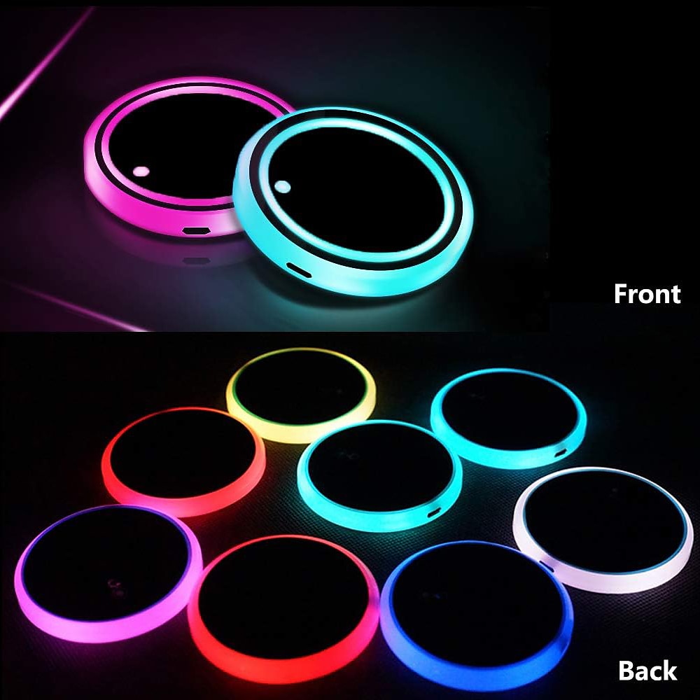 Smart Luminous Water Coaster LED Car Cup Holder Lights 7 Colors Changing USB Charging Mat Waterproof Cup Pad Interior Atmosphere Lamp Decoration Light for Oktoberfest Car Accessories 1pc 2025 - $10.99 –P7