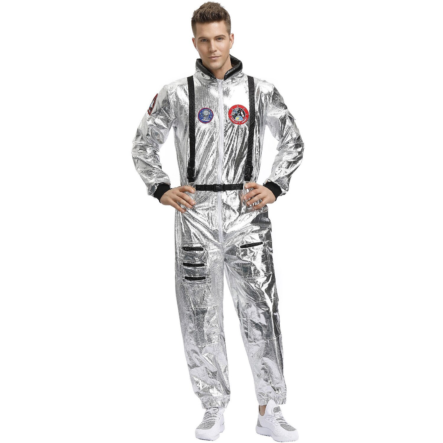 herr astronaut cosplay kostym par kostymer för halloween karneval vuxen trikot onesie karriär kostym 2025 - $46.99 -P6