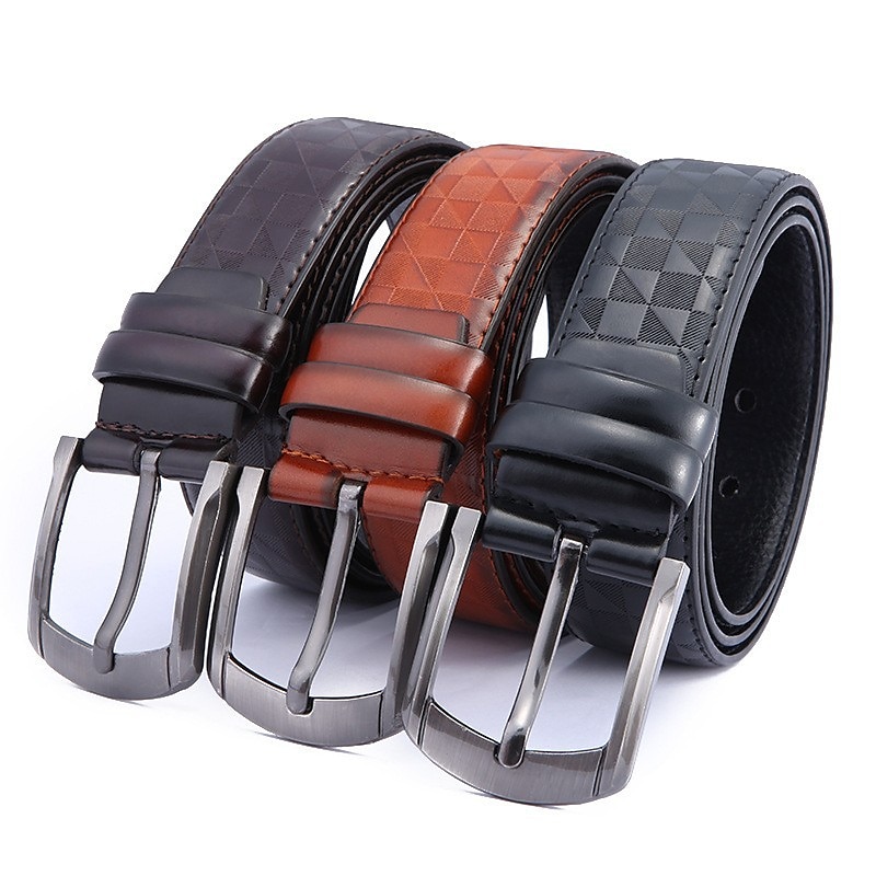 Homme Ceinture en similicuir Ceinture PU Noir Chameau Alliage Plein Usage quotidien Sortie Fin de semaine de 2025 ? $5.49 –P1