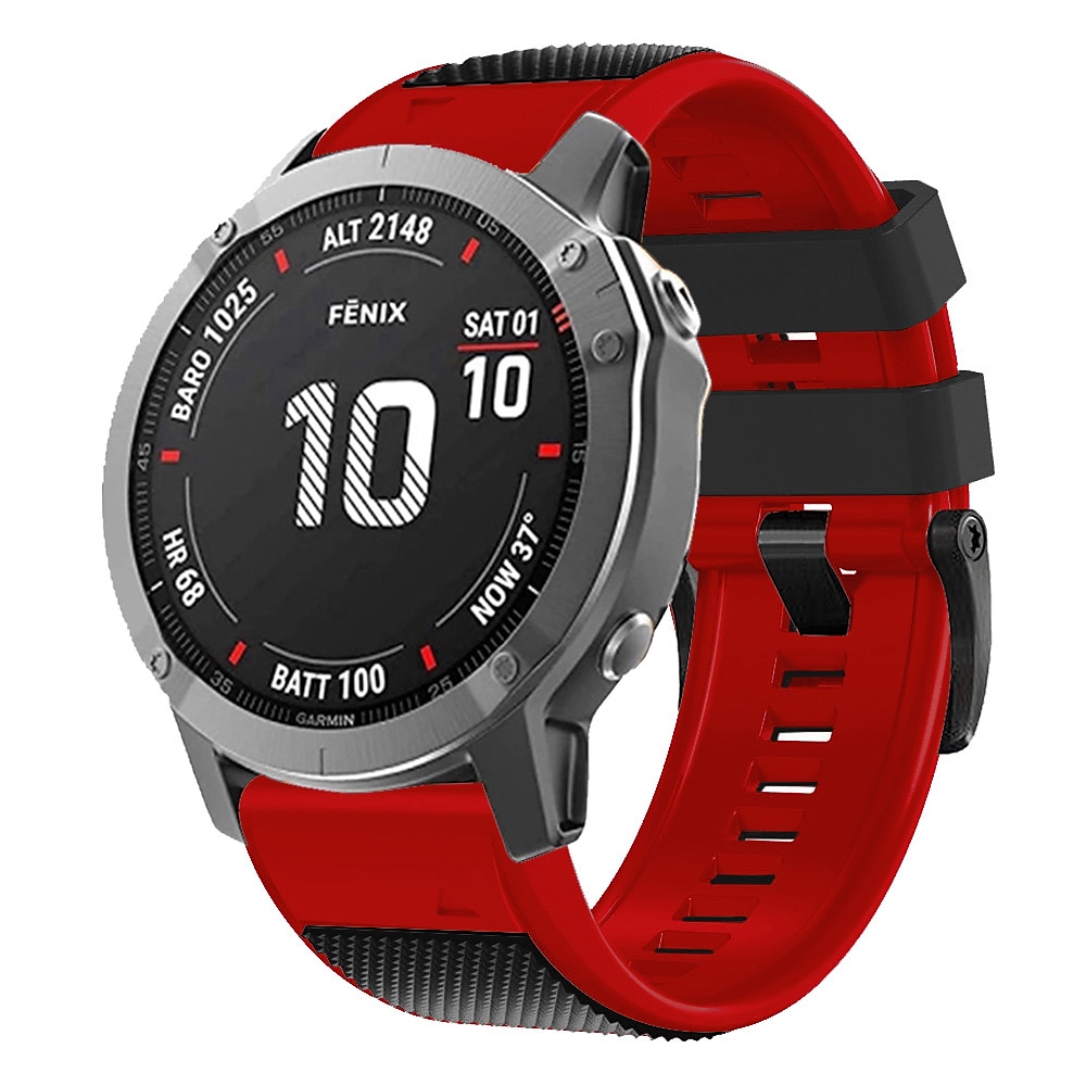 Ремешок для часов для Garmin Fenix 7 7X 6 6X Pro Epix Pro 47mm 51mm Instinct 2X Approach S70 47mm S62 S60 Forerunner 955 945 Epix Marq Descent Quatix 22mm 26mm силиконовый Замена Ремень 22mm 26mm 2025 - $18.99 –P4