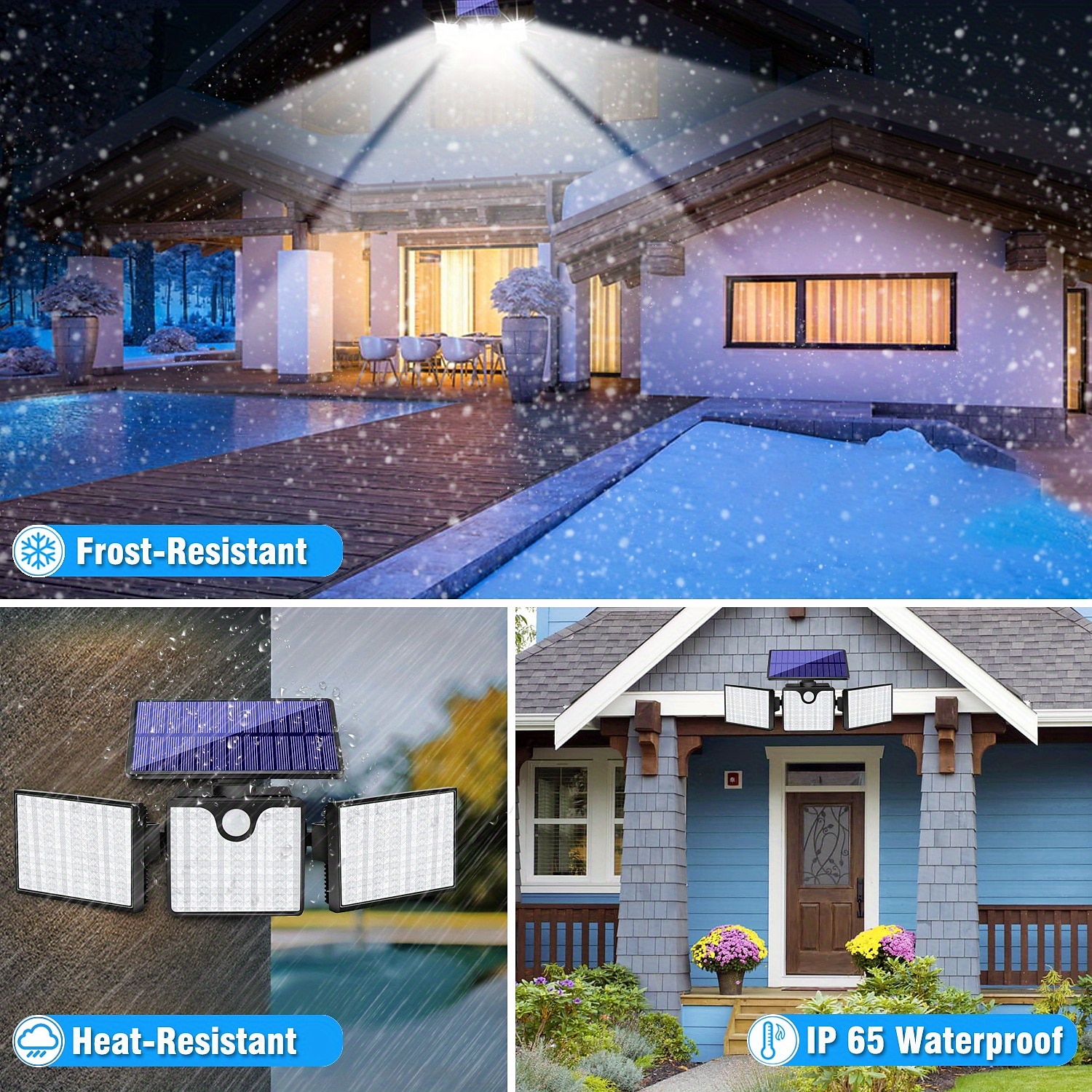 266leds solární nástěnná svítidla ultra jasné vodotěsné otočné světlo s pohybovým senzorem pro venkovní zeď na verandě 2025 - $39.99 –P3