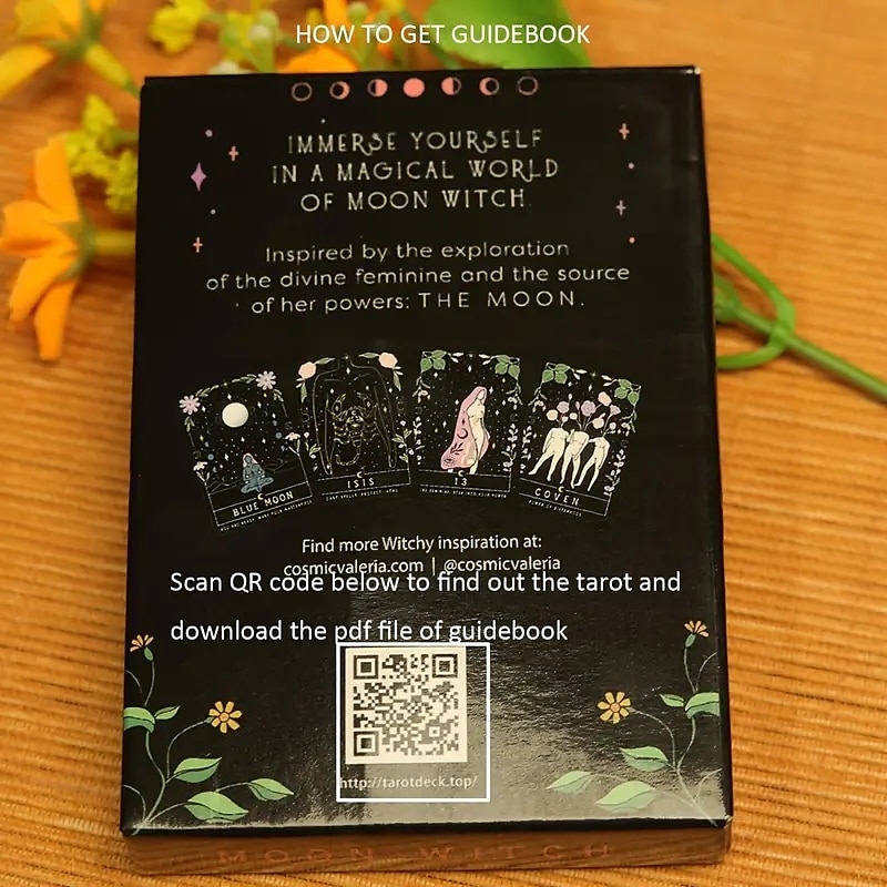 1 tarjeta de oráculo de bruja lunar (escanee el código qr en la caja para descargar la guía) 2025 - $18.99 –P3