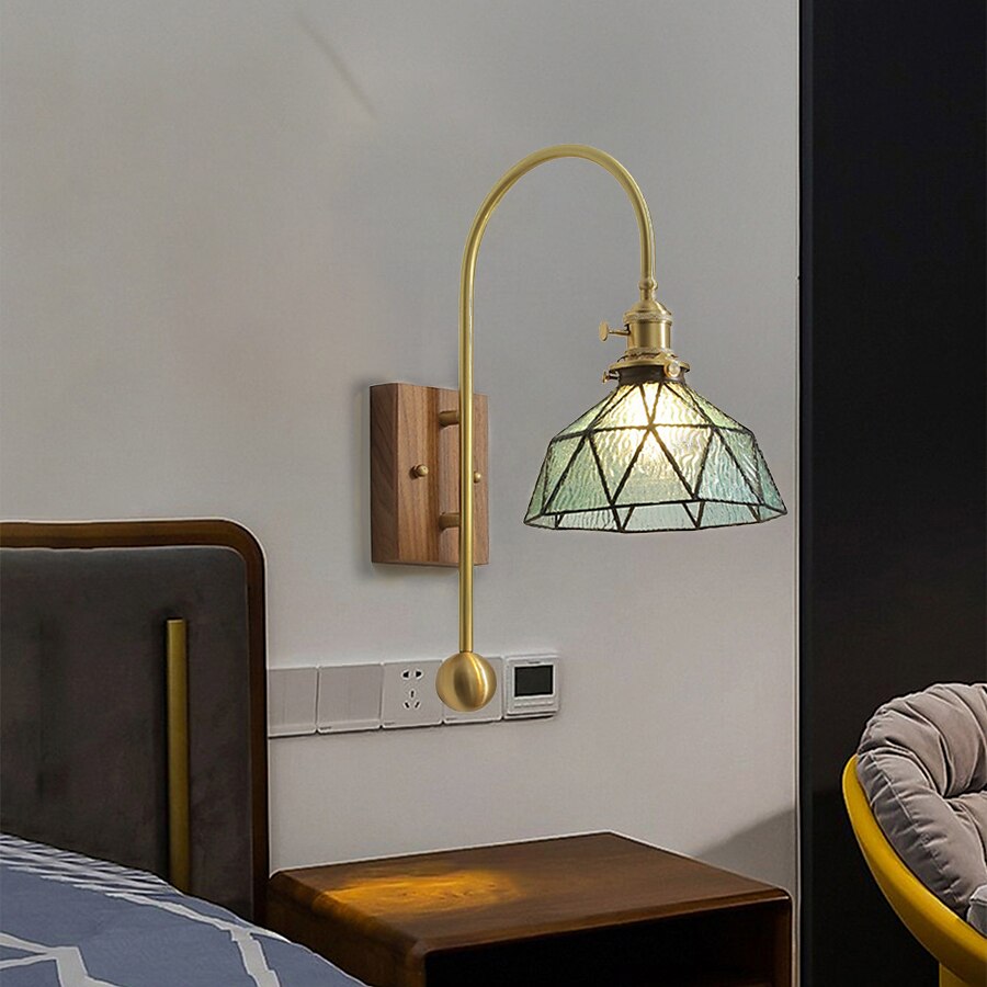lightinthebox applique da parete a led in vetro a 1 luce, applique moderna e27, applique da parete minimalista quadrata in vetro marrone, lampada da parete moderna ad angolo regolabile, per studio del 2025 a $132.99 –P8