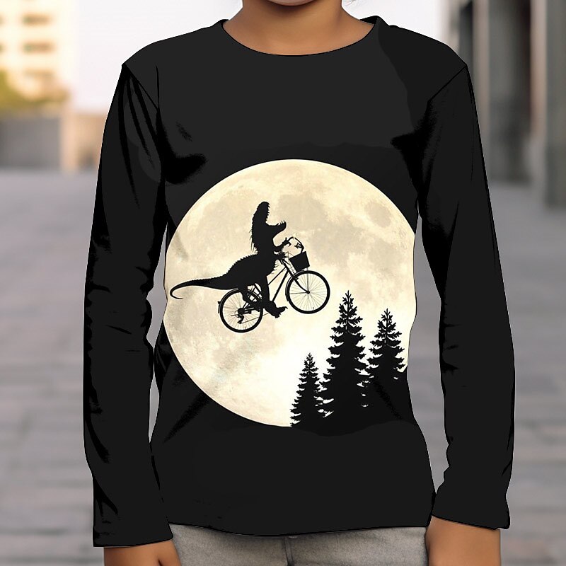 Dla chłopców 3D Graficzny Wszechświat Dinozaur Podkoszulek T-shirt Długi rękaw Druk 3D Lato Wiosna Jesień Sport Moda Moda miejska Dzieci 3-12 lat Na zewnątrz Codzienny Regularny 2025 - $13.99 –P2