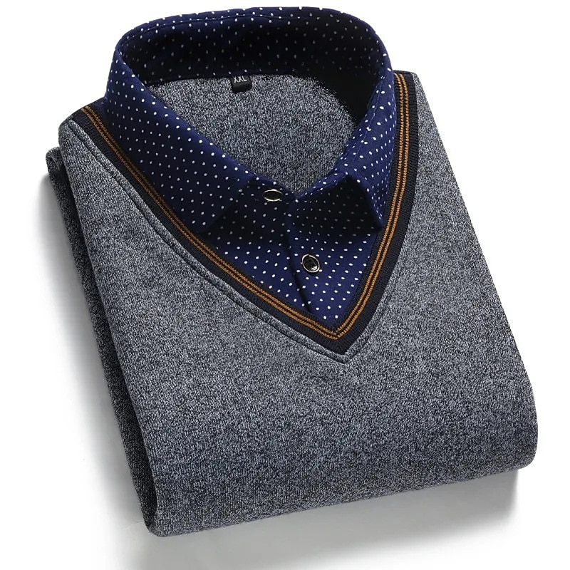 Herren Pullover Herren Pullover Gerippt Stricken Standard Strick Stehkragen Moderne zeitgenössische Freizeitskleidung Ausgehen Bekleidung Winter Blau Hellgrau S M L 2025 - $12.99 –P1