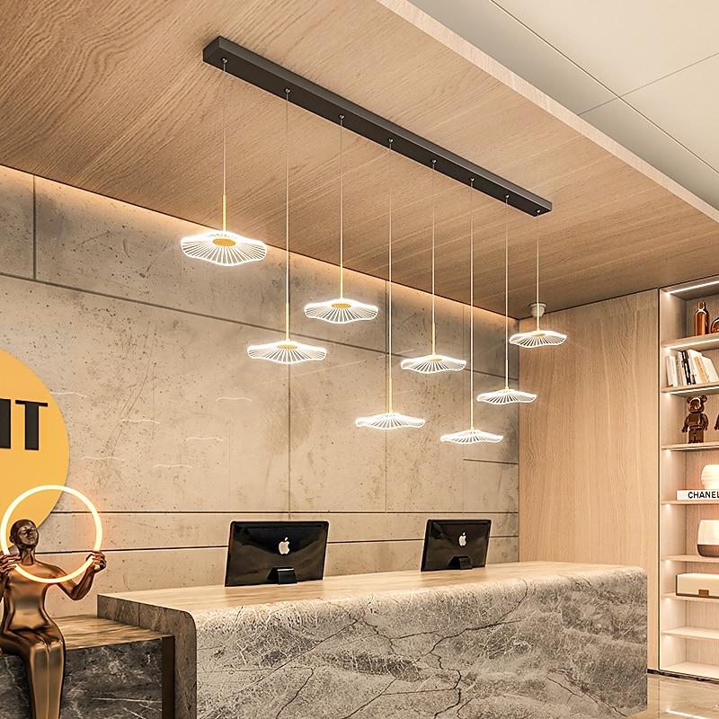 lampada a sospensione a soffitto 3/4/5/6 testa moderna creativa foglia di loto ufficio reception lampadario luce lusso bar reception tavolo da pranzo illuminazione 110-240v del 2025 a $257.89 –P5