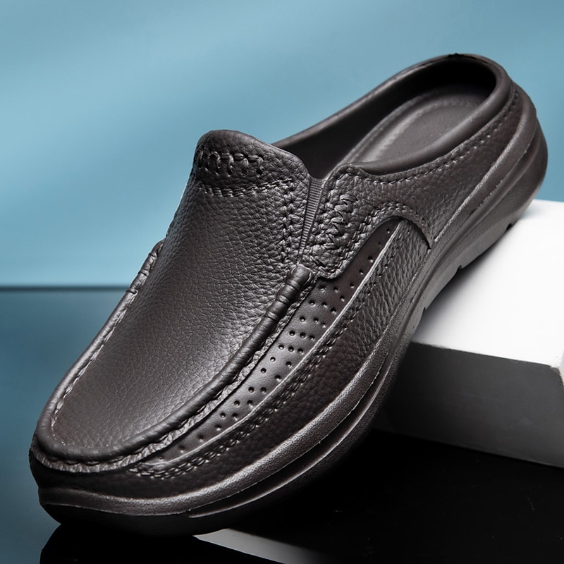 Per uomo Pantofole e infradito Pantofole Taglie forti Pantofole da esterno Informale Stile da spiaggia Esterno Interni Giornaliero PU Traspirante Comodo Antiscivolo Mocassino Nero Marrone Estate del 2025 a $29.99 –P11