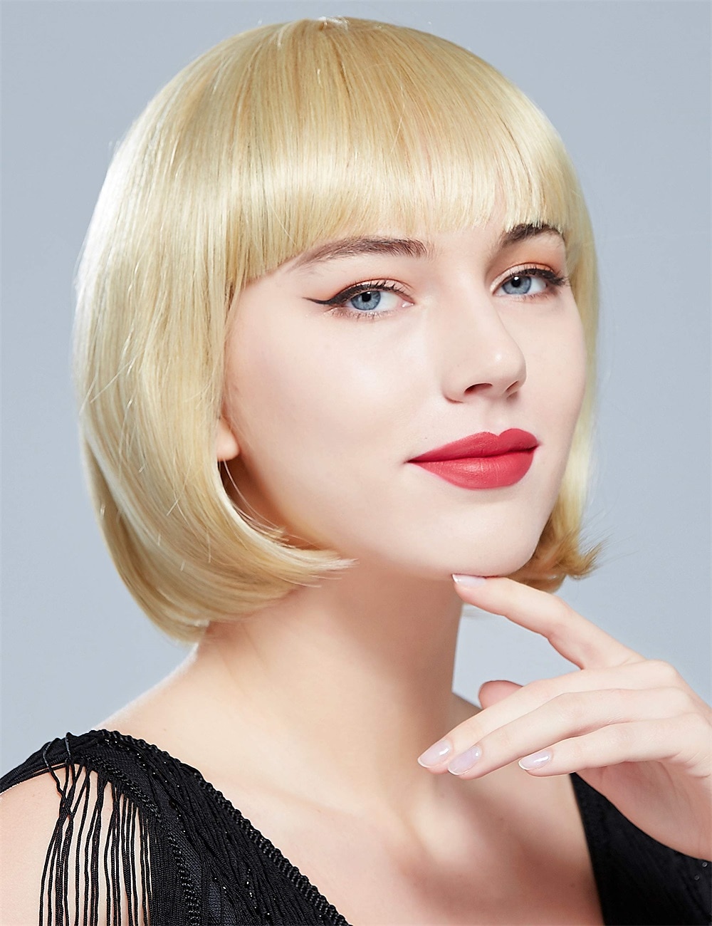 Peruca curta flapper dos anos 1920, peruca bobo do grande gatsby, peruca preta reta, fantasia de flapper, perucas de cabelo, acessórios, perucas de carnaval de 2025 por $15.49 –P10