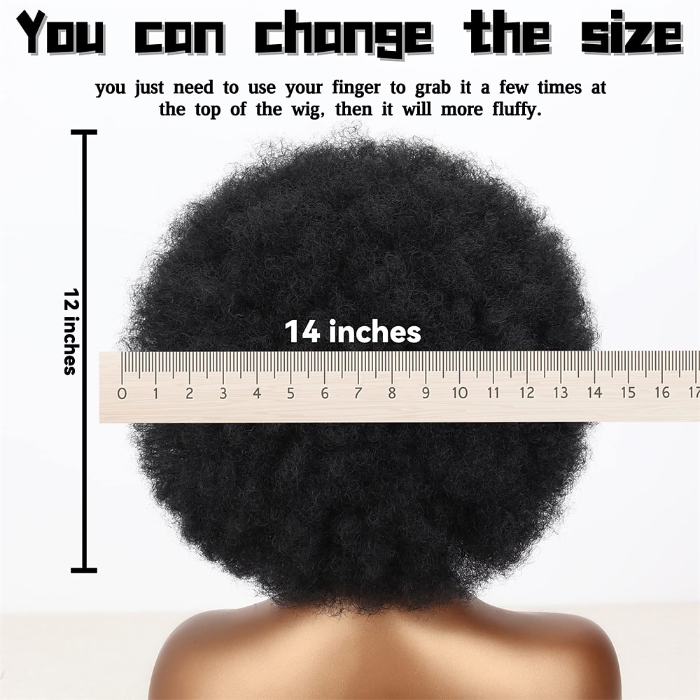 Short 70s Afro Wigs for Black Women Large Synthetic Black Short Afro Wig 70's 8 Inches 60s Afro Wig for Women Bouncy and Soft Natural Looking Halloween Cosplay Party Wigs 2026 - $20.99 –P2